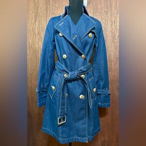 BURBERRY Blue Trench Coat